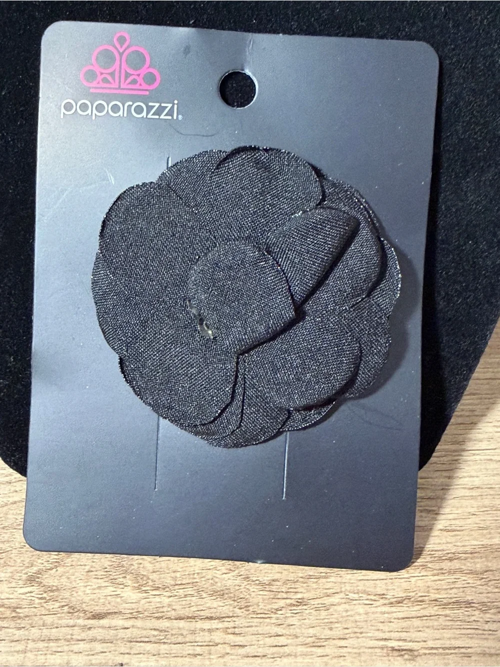 paparazzi Black Fabric Floral Hair Pin